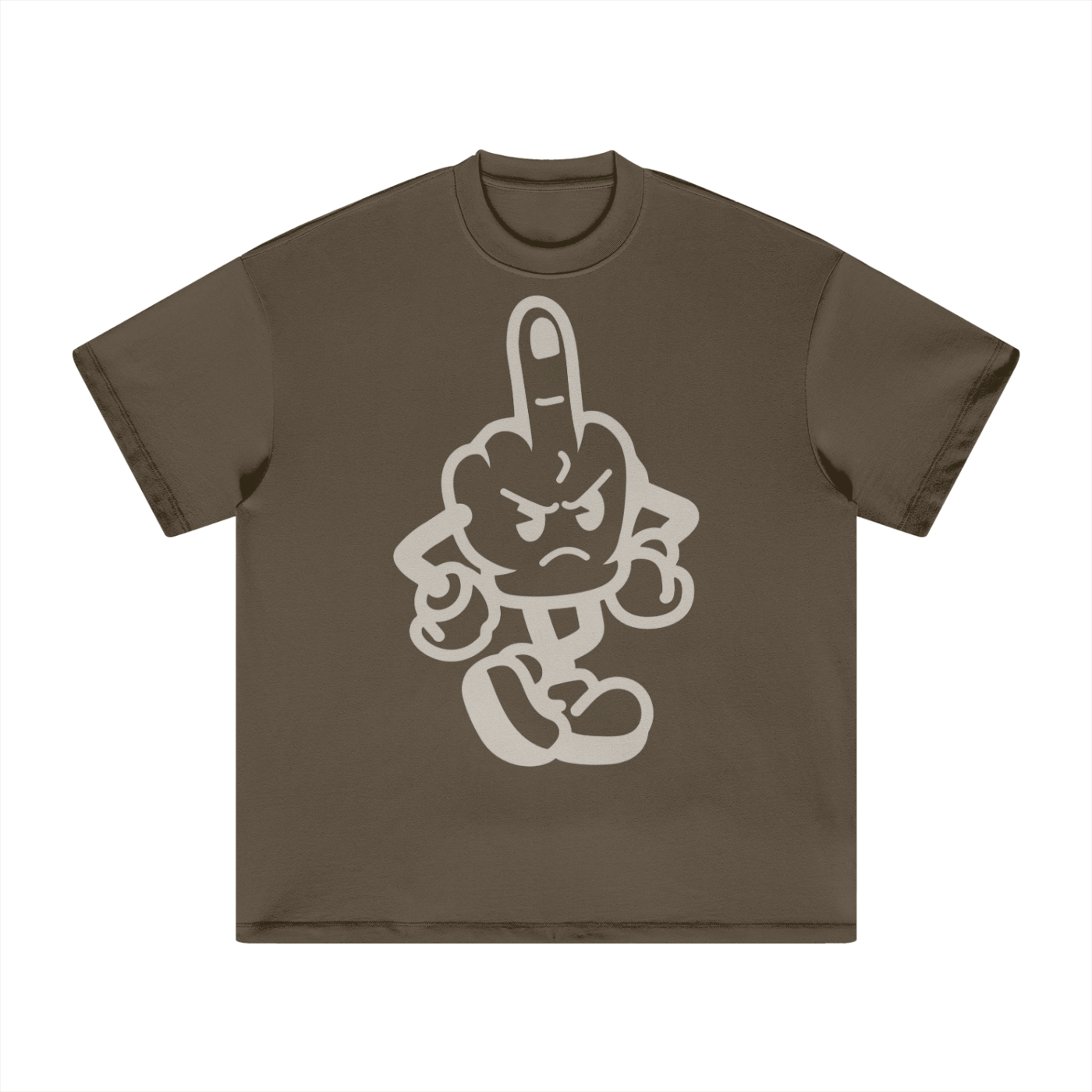 SINE TEMPORE - BROWN Hand Gesture Heavyweight Earth Tone FOG T-Shirt - 305GSM