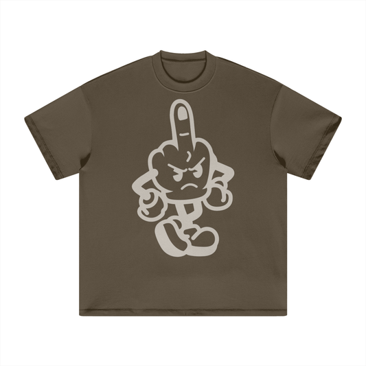 SINE TEMPORE - BROWN Hand Gesture Heavyweight Earth Tone FOG T-Shirt - 305GSM