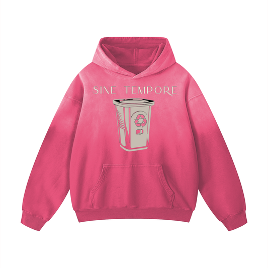 SINE TEMPORE - PINK Recycle Heavyweight Oversized Hoodie