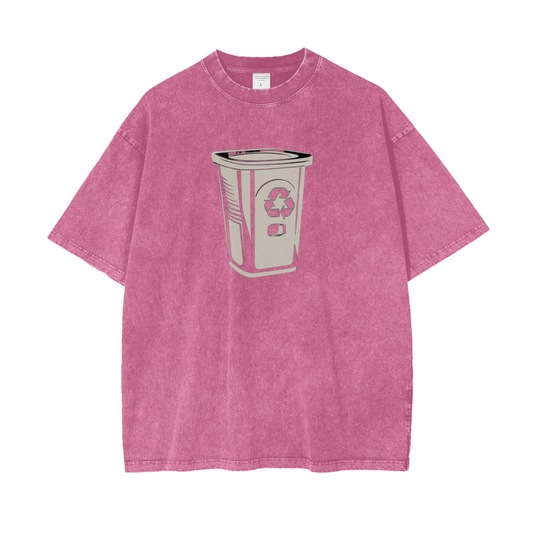 SINE TEMPORE - PINK Recycle Snow Washed Tee