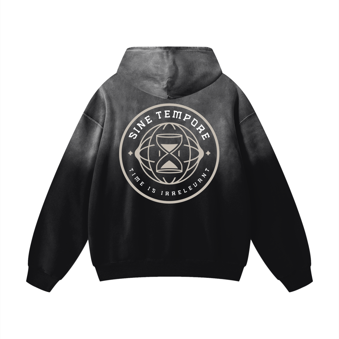 SINE TEMPORE - BLACK Heavyweight Oversized Hoodie