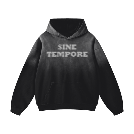 SINE TEMPORE - BLACK Heavyweight Oversized Hoodie