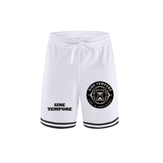 SINE TEMPORE - WHITE Basketball Shorts