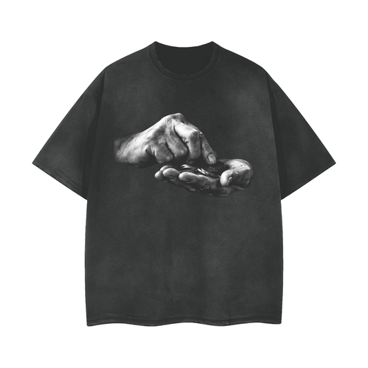 SINE TEMPORE - Counting Time BLACK Vintage Wash Frayed Tee