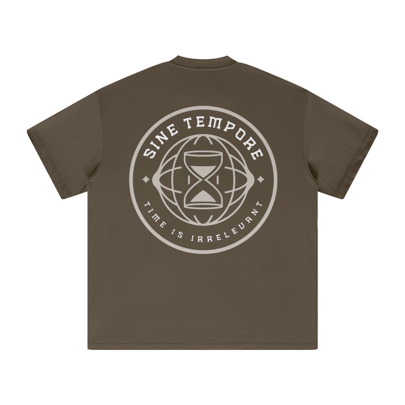 SINE TEMPORE - BROWN Hand Gesture Heavyweight Earth Tone FOG T-Shirt - 305GSM