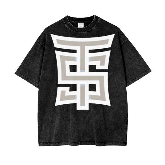 SINE TEMPORE - Shaolin Temple Logo BLACK Oversize Snow Washed Tee