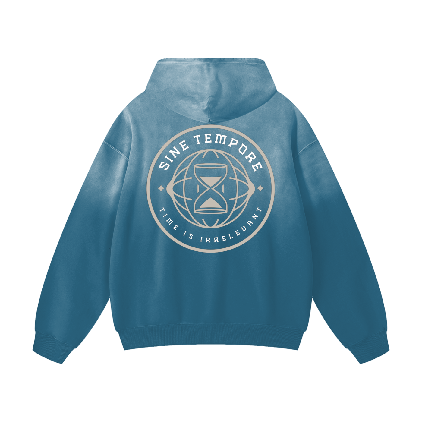 SINE TEMPORE - BLUE Spaced Heavyweight Oversized Hoodie