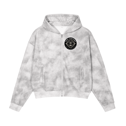 SINE TEMPORE - SPACED Dirty Washed Boxy Zip Hoodie