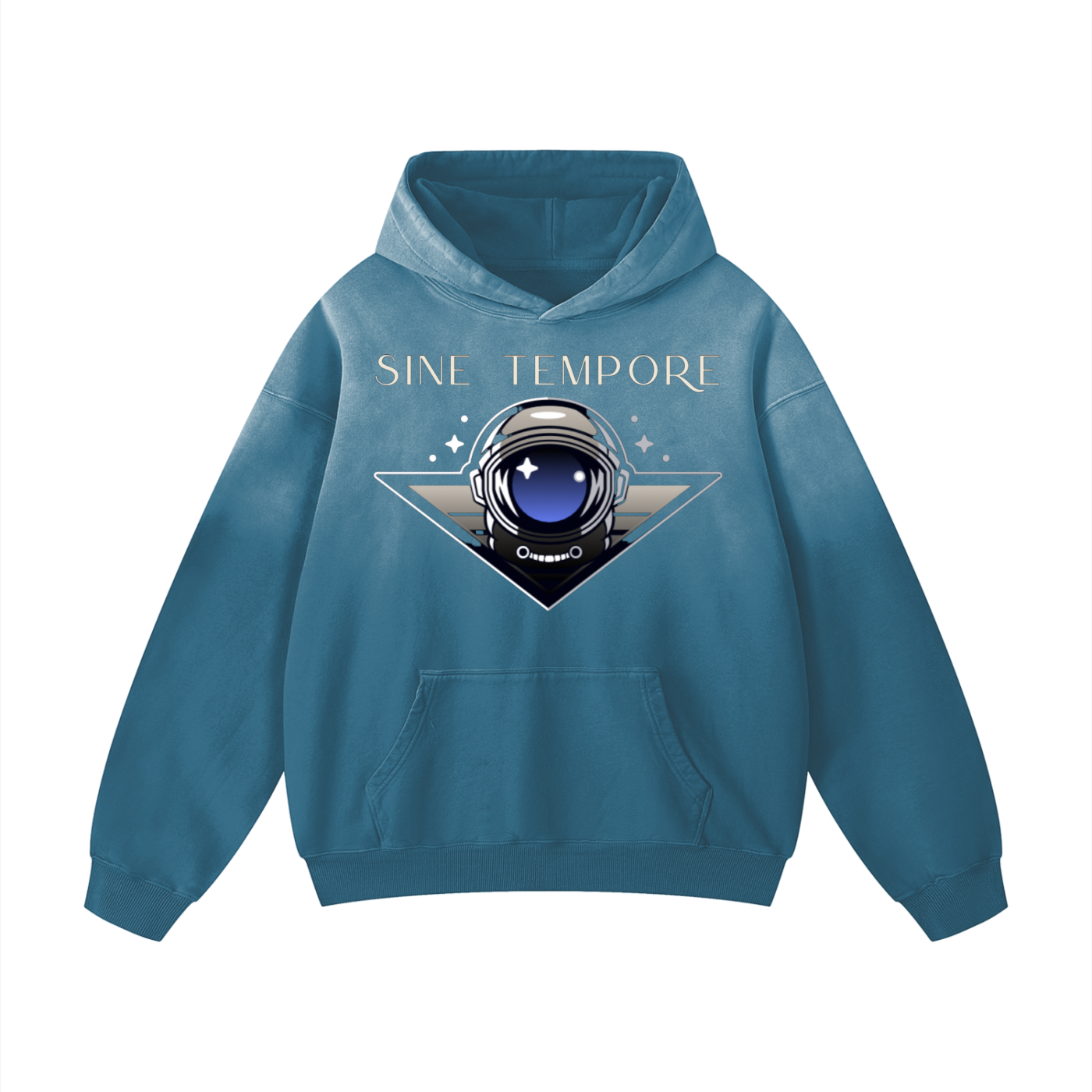 SINE TEMPORE - BLUE Spaced Heavyweight Oversized Hoodie