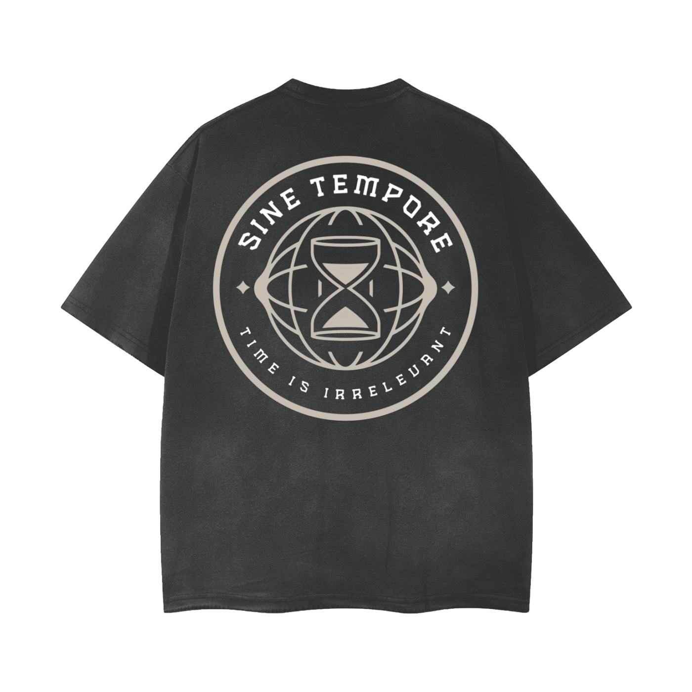 SINE TEMPORE - Counting Time BLACK Vintage Wash Frayed Tee